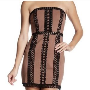 Free people city light strapless embroidered dress